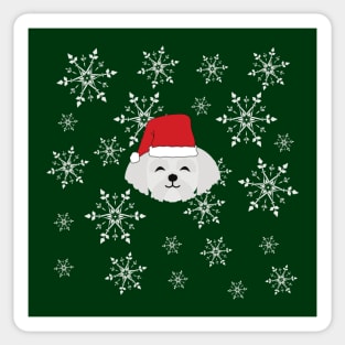 Christmas Dog with Snowflakes Sticker